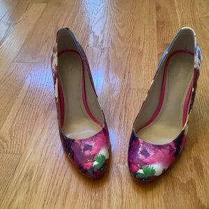 Marc Fisher round toe patent stiletto heels.